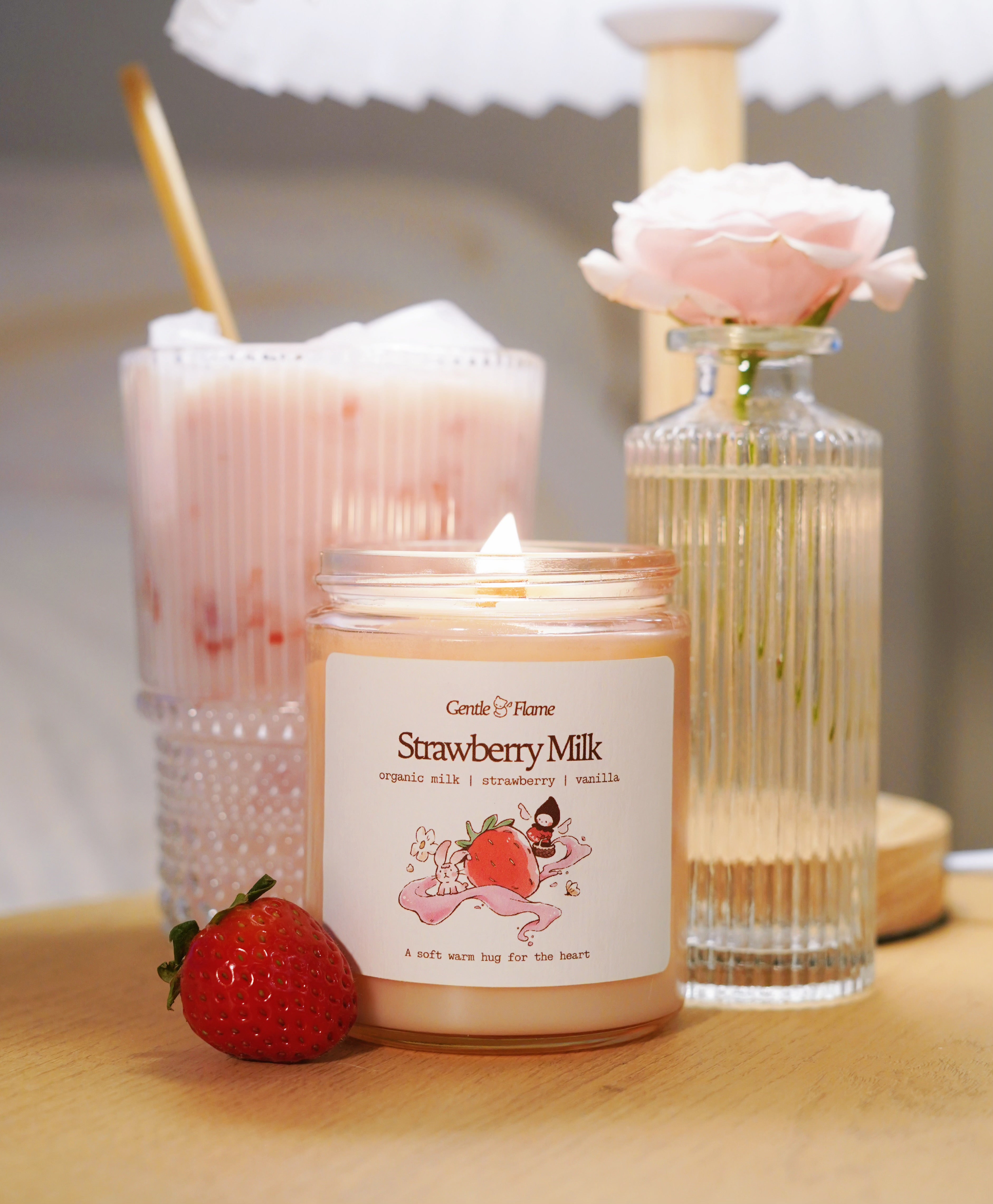 Strawberry Milk Jar Candle