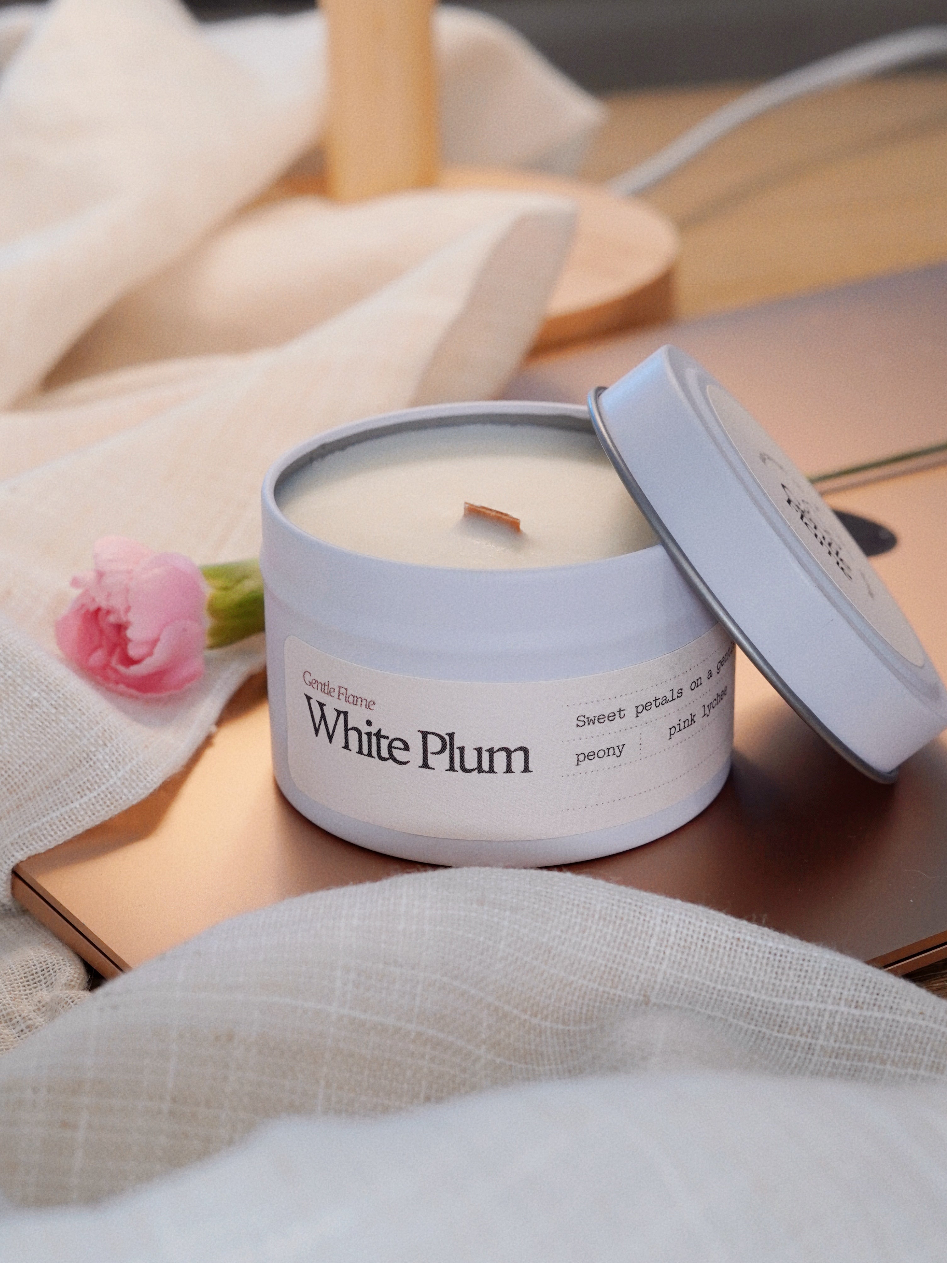 White Plum Mini Candle