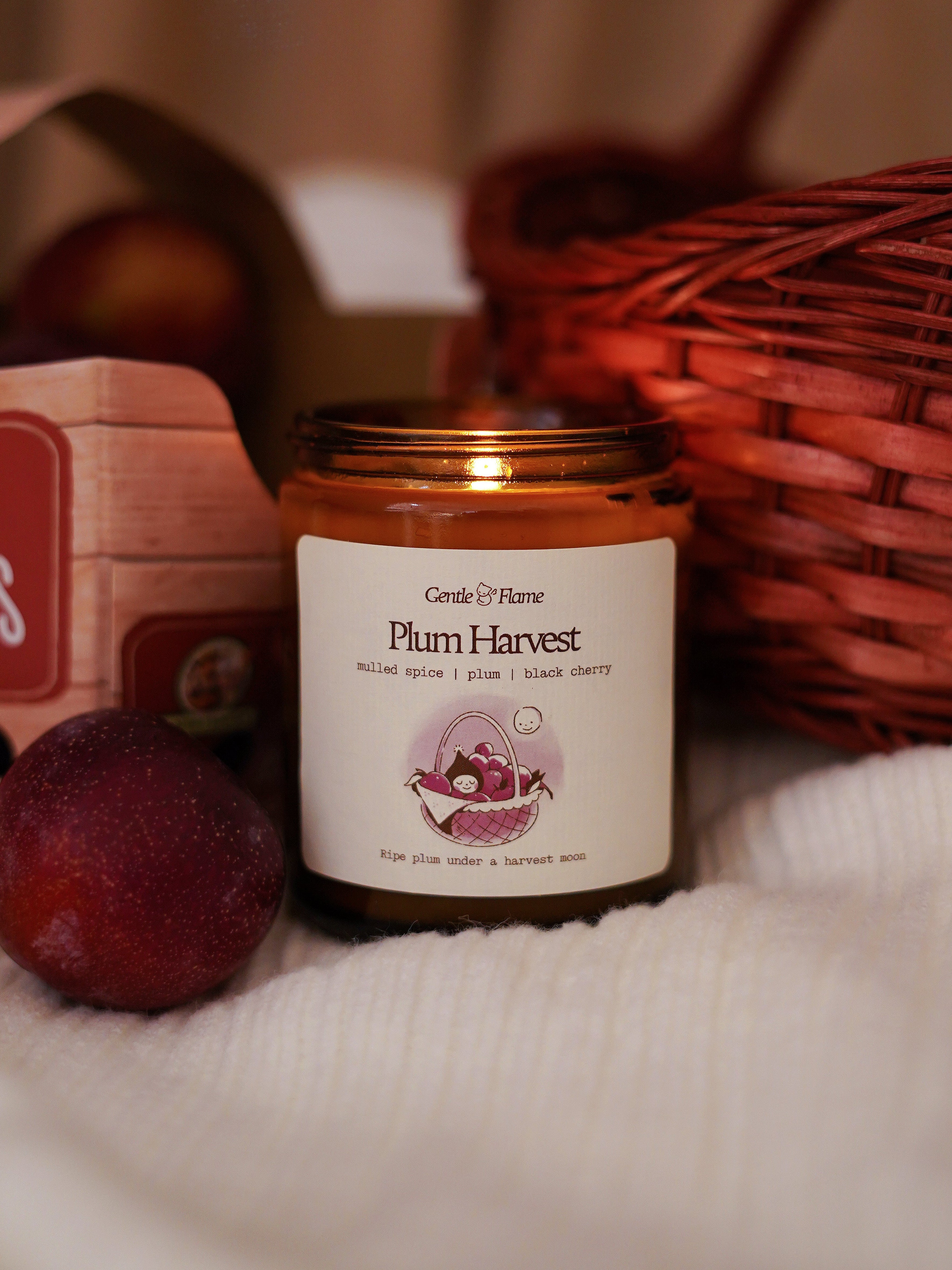 Plum Harvest Amber Jar Candle