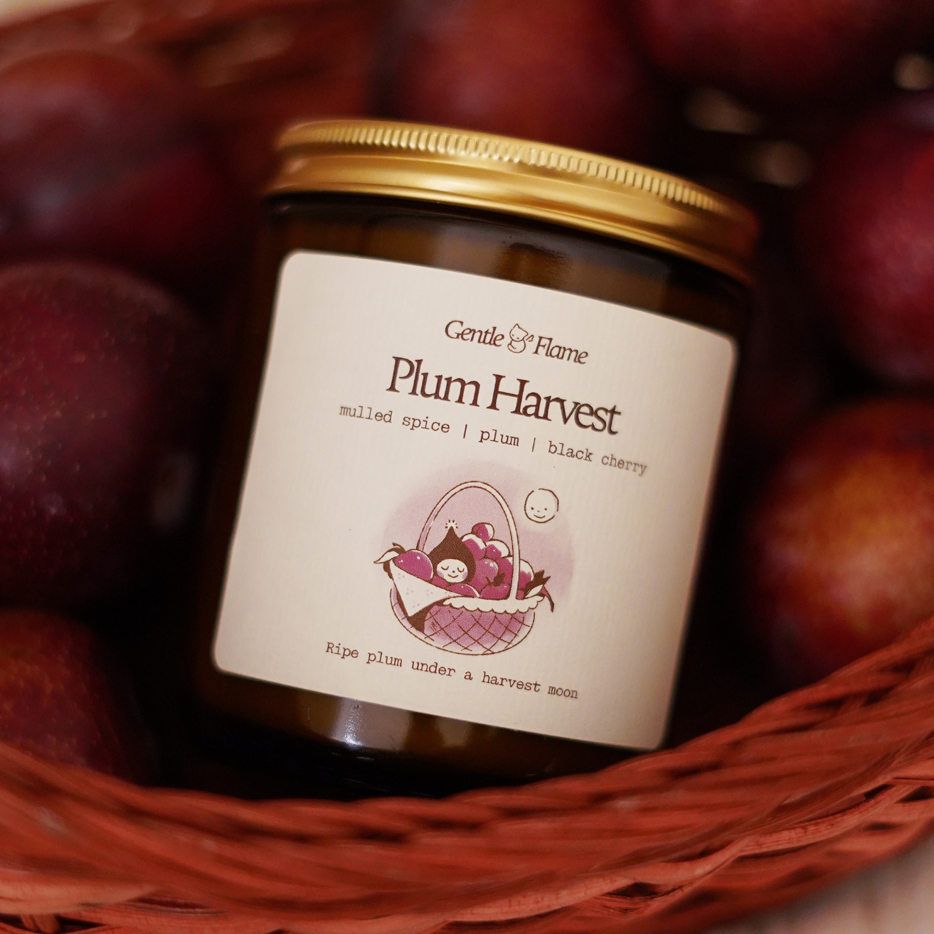 Plum Harvest Amber Jar Candle
